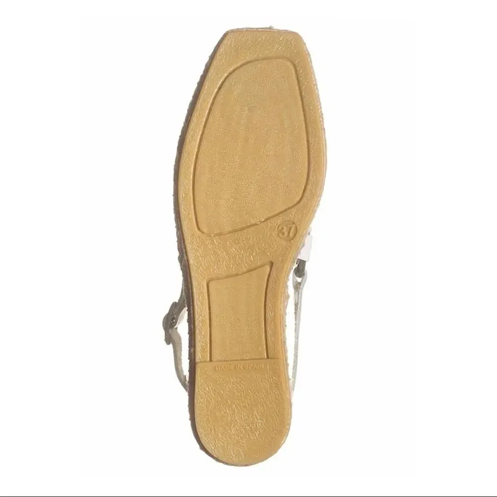 A609 • White Perforated Leather Slingback Espadrille Flats